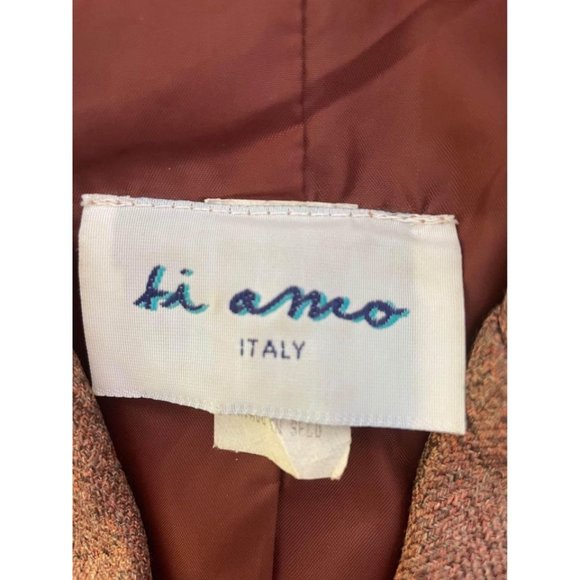 Ti Amo Vintage 70s Brown Tweed Wool Blend Blazer and Pants Suit Set - Picture 4 of 7